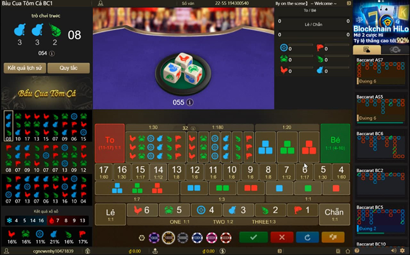 Hướng dẫn chơi game Bầu Cua Tôm Cá Thái trên website BK8