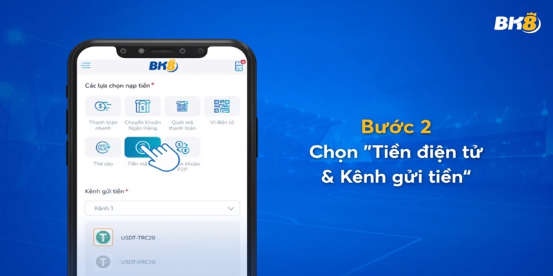 Tìm đến mục “Tiền mã hóa” 