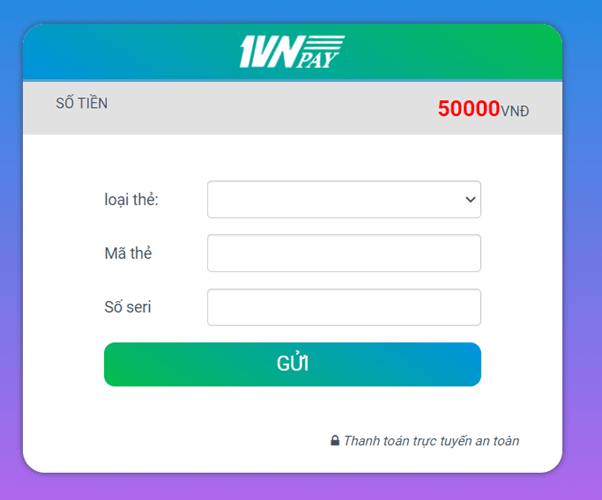 Điền mã thẻ và dãy số Seri