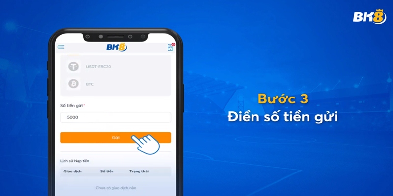 Chọn mức tiền vốn cần nạp
