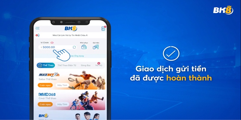 Mất vài phút số tiền cần nạp sẽ được gửi vào tài khoản