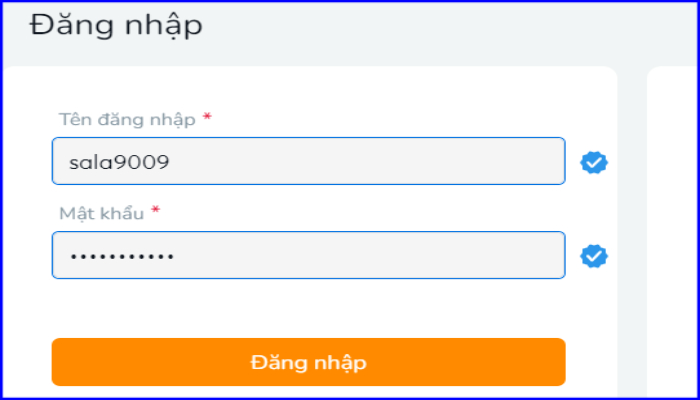 Thao tác đăng nhập vào BK8